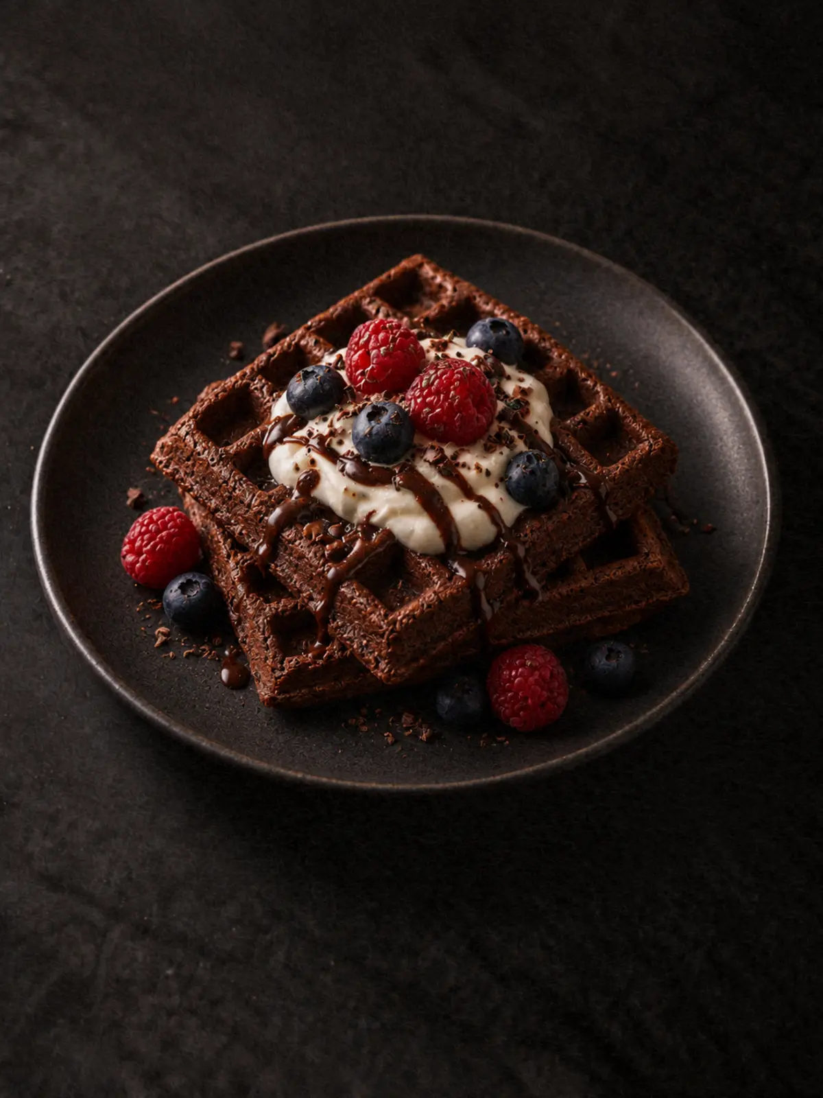Chocolate Protein Waffles