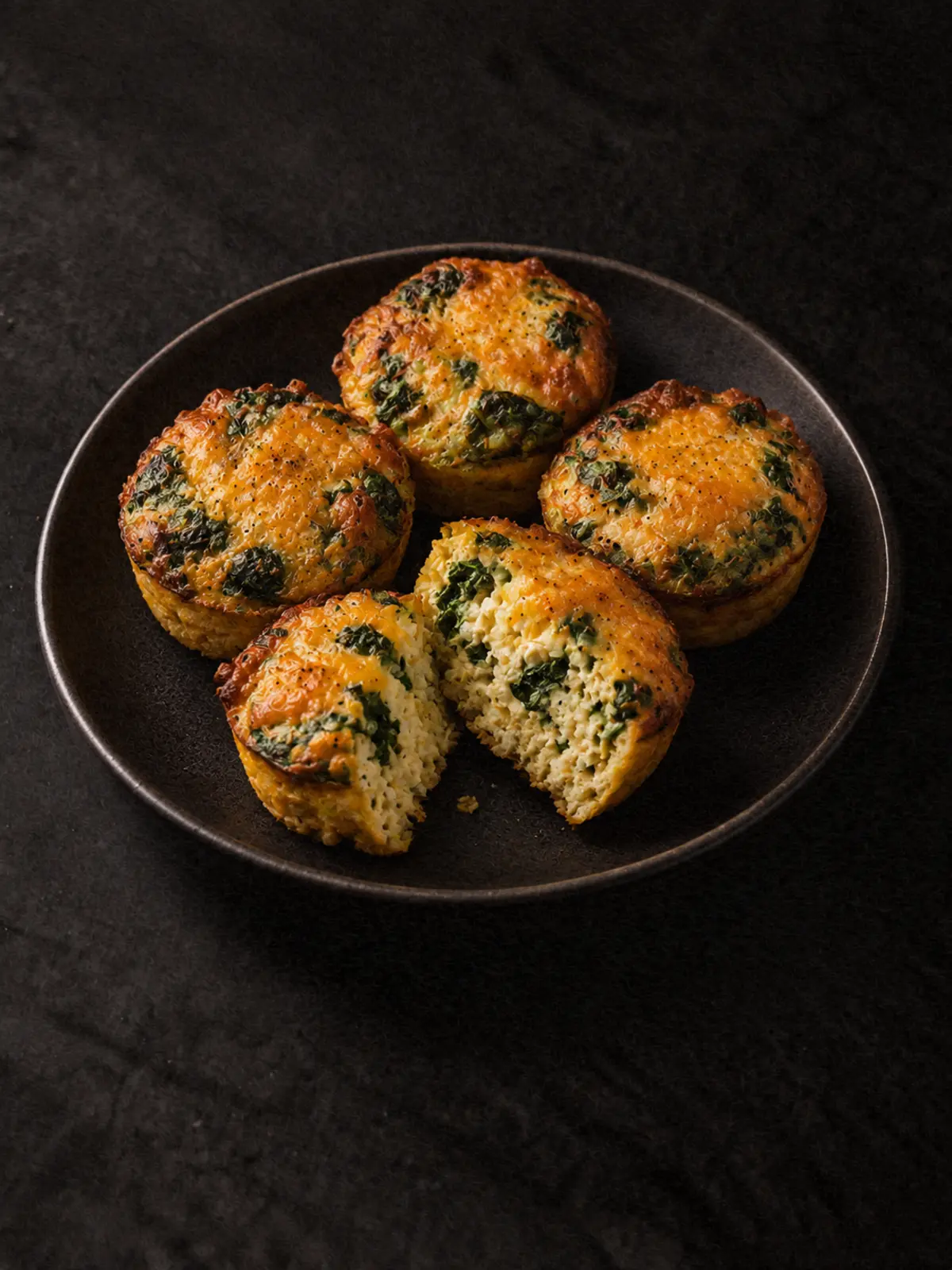 Cottage Cheese Egg Muffins with Spinach & Cheddar