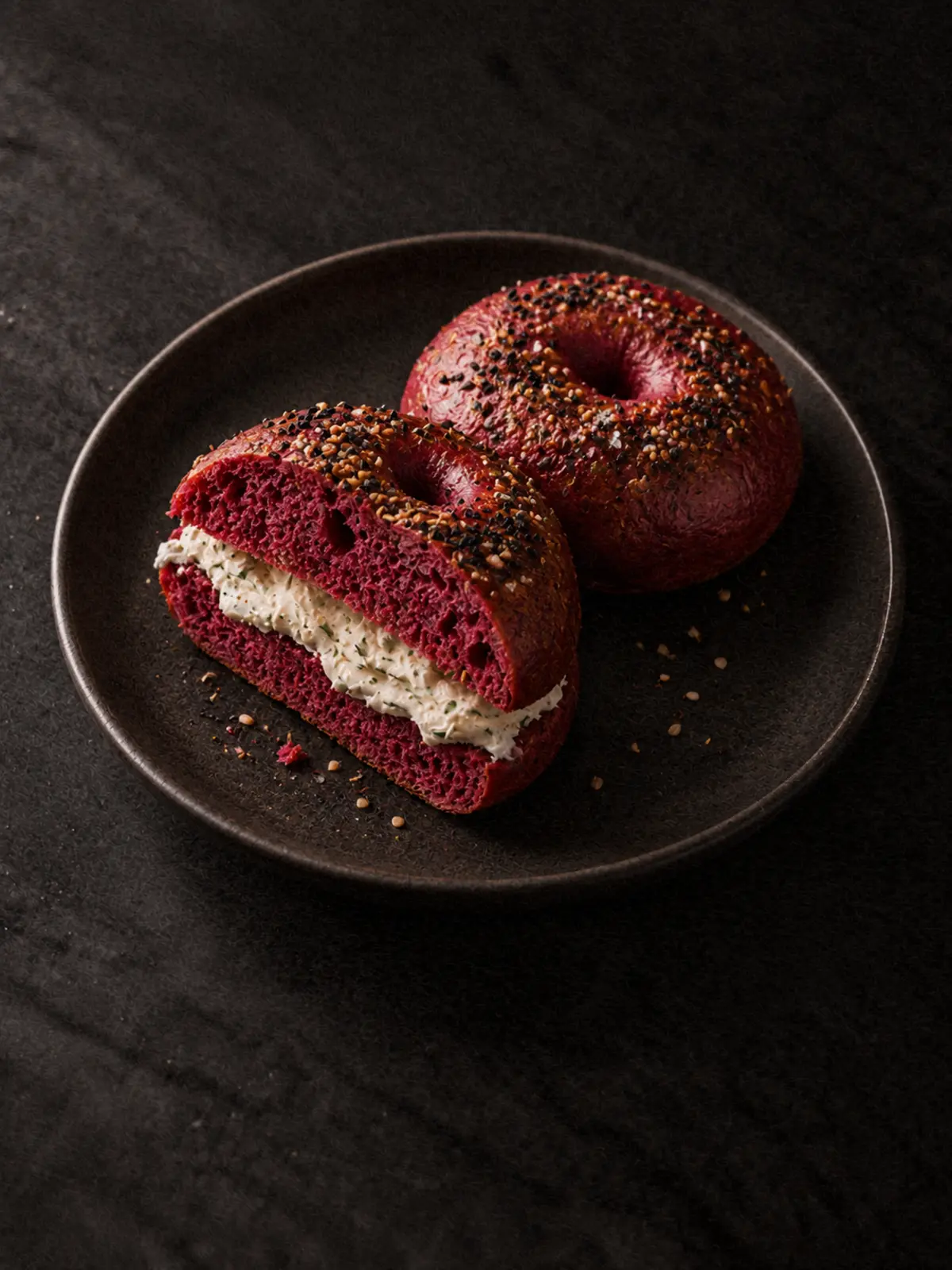 High-Protein Beetroot Bagels
