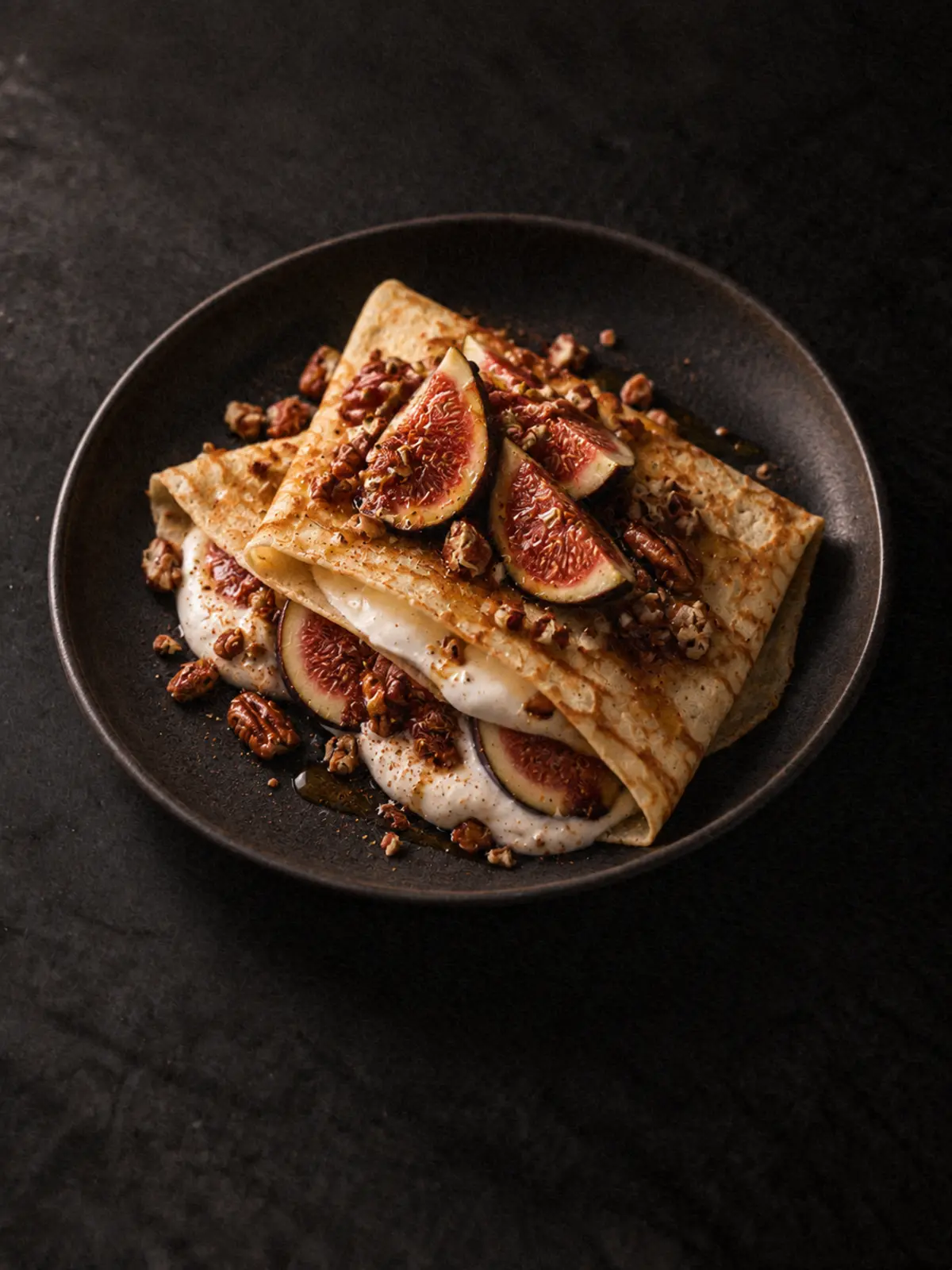 Fig & Pecan Yogurt Crepes