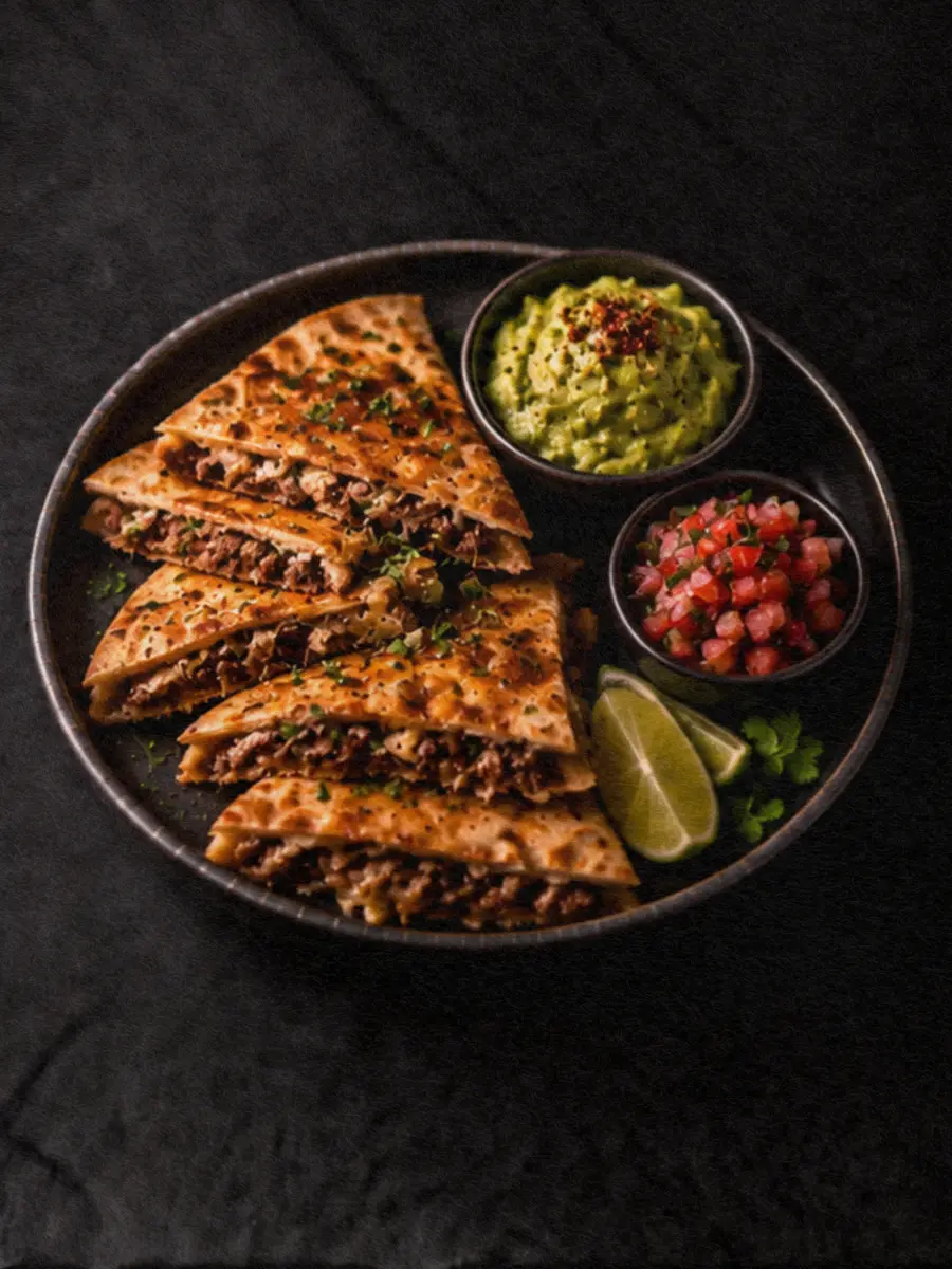 Cheesy Baked Beef Quesadillas