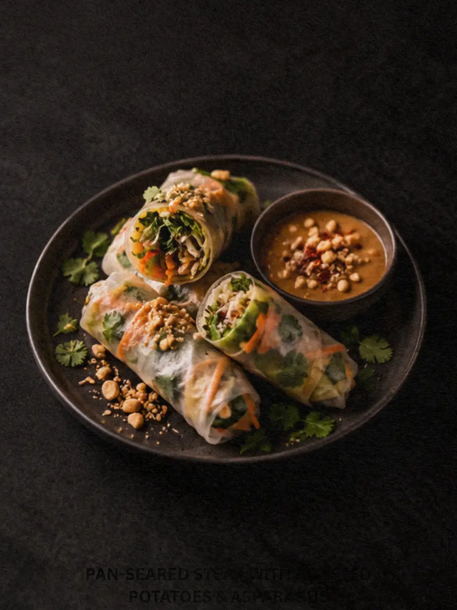 Fresh and Flavorful Spring Rolls with Peanut Sauce