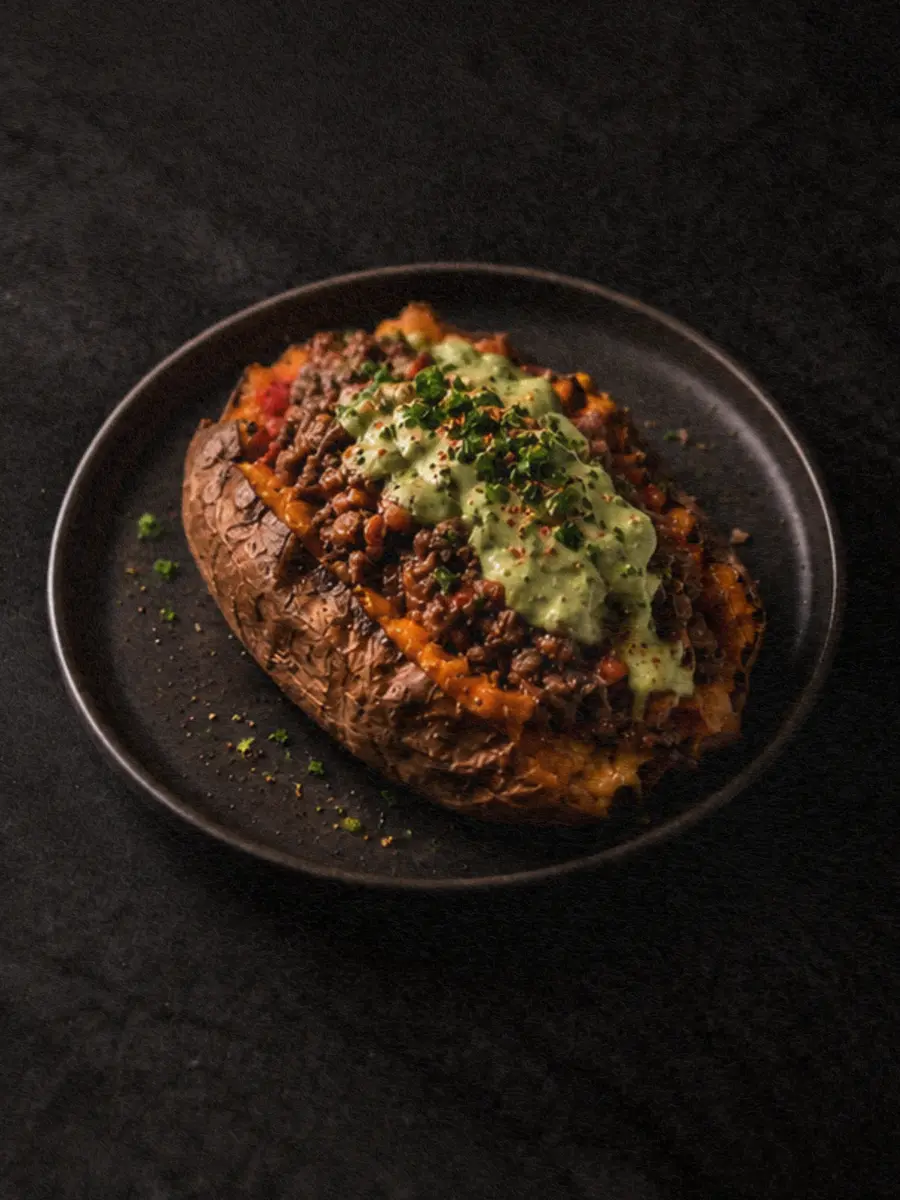 Loaded Sweet Potato with Beef