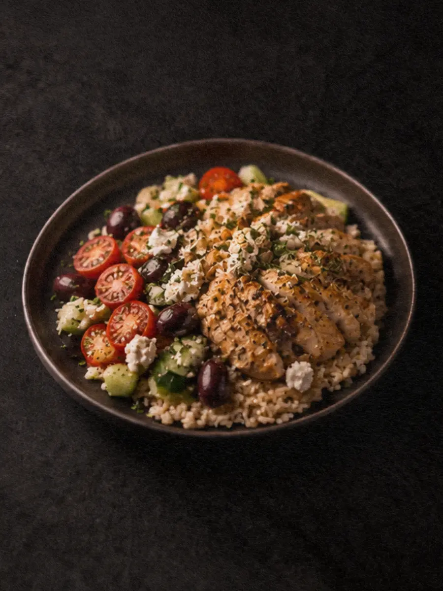 Mediterranean Chicken & Brown Rice Bowl