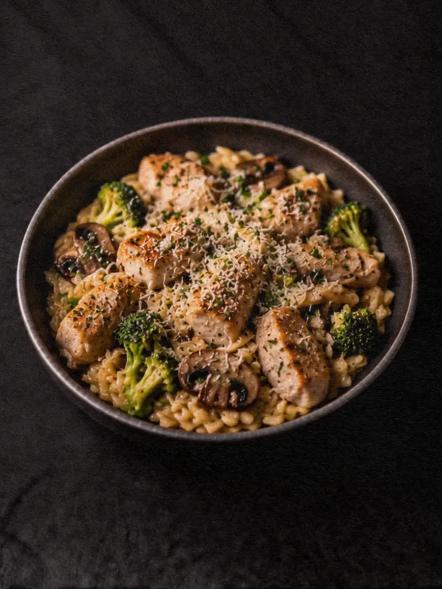 One-Pan Mushroom & Chicken Orzo