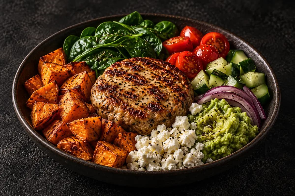 Balanced Burger Bowl