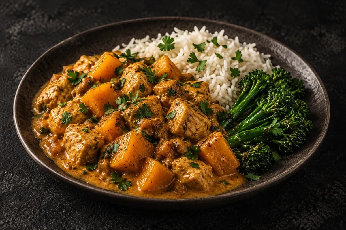 Creamy Butternut Squash Curry Chicken & Rice