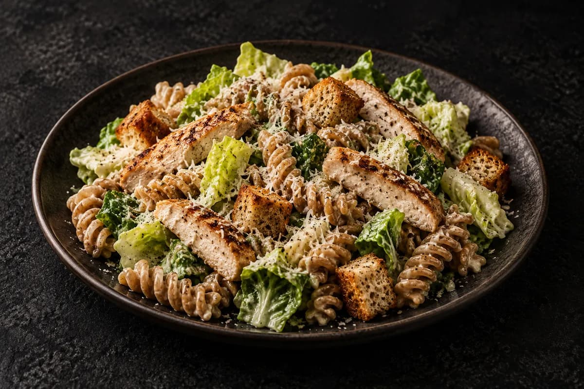 High-Protein Chicken Caesar Pasta Salad