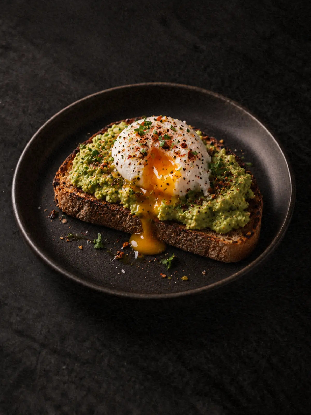 Poached eggs and avocado on toast, ready for an unhurried meal